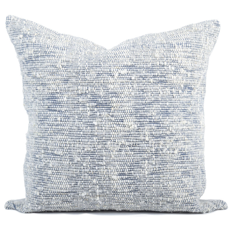 Blue Chunky Wool Pillow