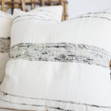 Azulina Home - Handmade Bogota Toss Pillow in Grey.  Stripes across the pure cotton twill base create a clean-lined and versatile pattern that celebrates the natural materials. 95% cotton and 5% virgin wool, locally sourced in Colombia. 