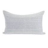 Azulina Home - Blue Bogota Small Lumbar Pillow - This lumbar pillow complements styles from boho to classic. Stripes across the pure cotton twill base create a clean-lined and versatile pattern that celebrates the natural materials. 95% cotton and 5% virgin wool, locally sourced in Colombia. Hand crafted, combining the heritage of loom weaving with modern design. 13" x 21"
