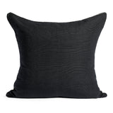 Azulina Home - Chunky Wool Pillow - Black with Ivory Stripes - Back of pillow black cotton.