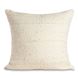 Azulina Home - Chunky Wool Pillow - Ivory with Ivory Stripes - This toss pillow complements styles from boho to classic. Stripes across the pure cotton twill base create a clean-lined and versatile pattern that celebrates the natural materials. 70% cotton and 30% virgin wool, locally sourced in Colombia. Hand crafted, combining the heritage of loom weaving with modern design.