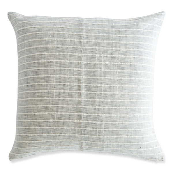 Azulina Home - Salento Pillow - Grey - This toss pillow complements styles from boho to classic. Alternating gray and white stripes across the pure cotton twill base create a clean-lined and versatile pattern that celebrates the natural materials. Hand crafted, combining the heritage of loom weaving with modern design.